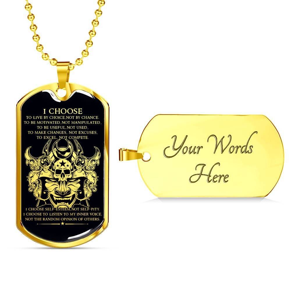 Samurai – I Choose – English – Black – Military Ball Chain