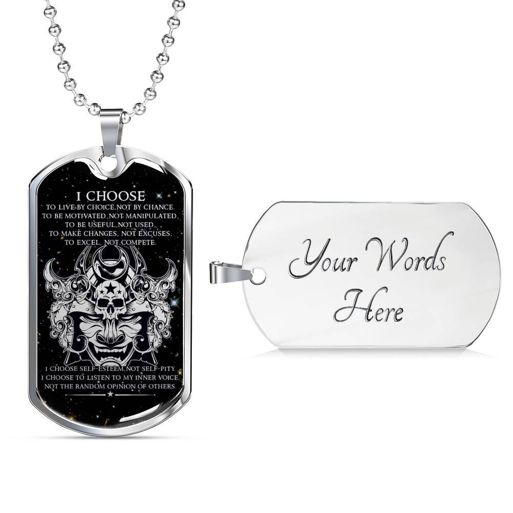 Samurai – I Choose – English – Galaxy – Military Ball Chain