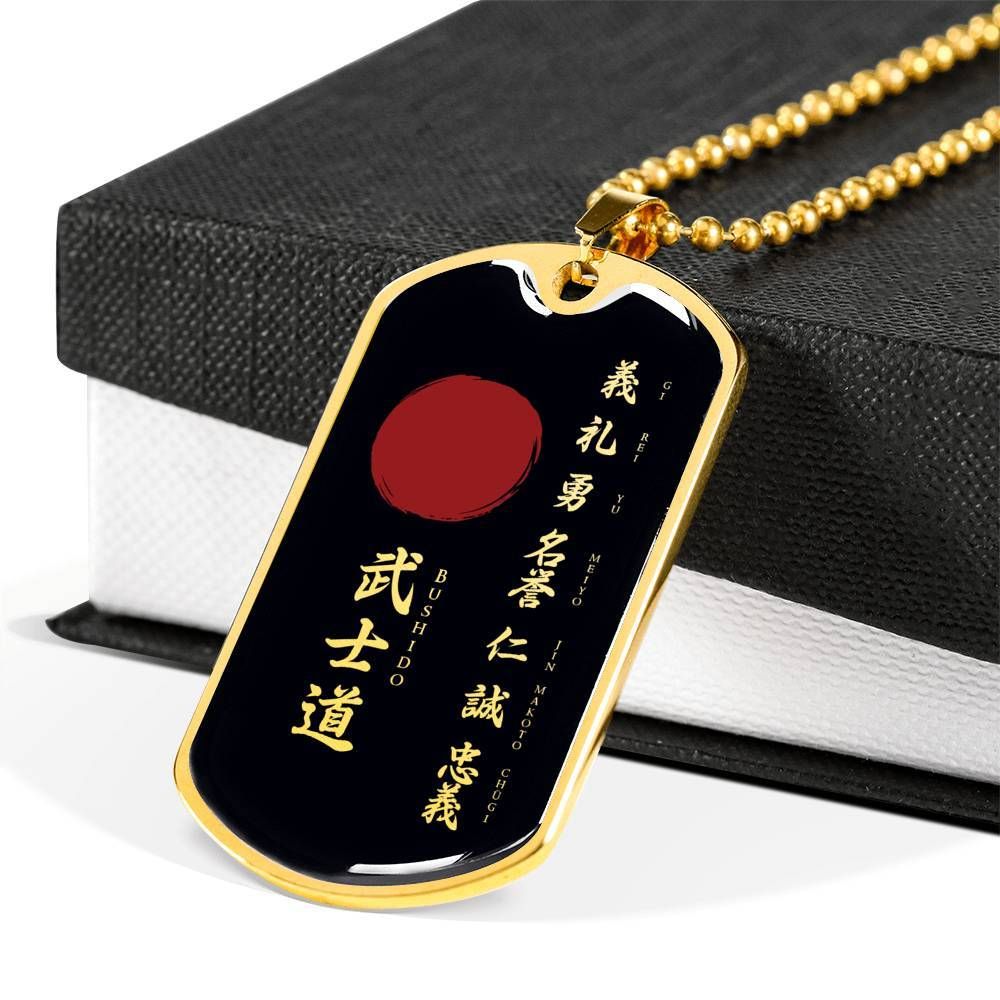 Samurai – The Seven Virtures Of Bushido – Black – Military Ball Chain