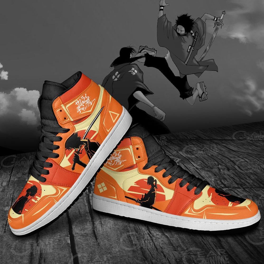 Samurai Champloo Mugen and Jin JD1s Sneakers Anime Shoes, Air Jordan Hightop