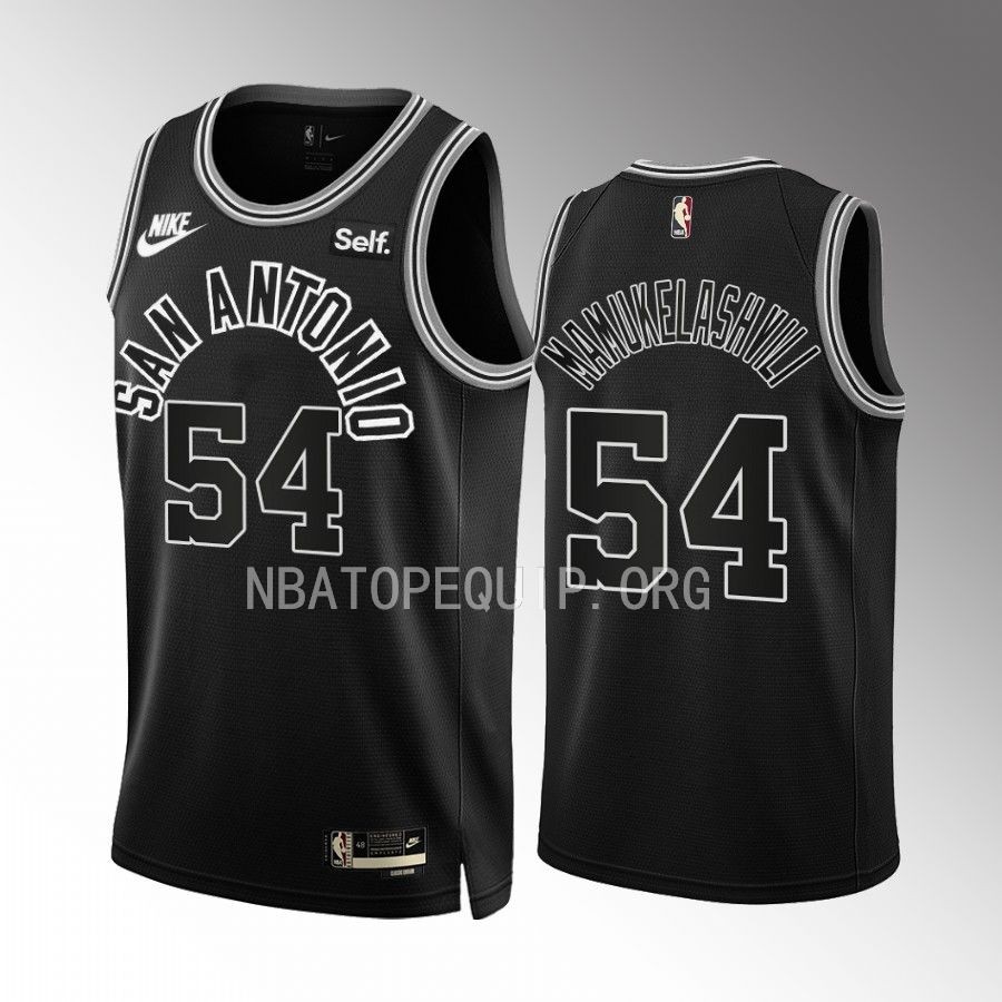 San Antonio Spurs Sandro Mamukelashvili 2022-23 Classic Edition Black #54 Jersey Swingman