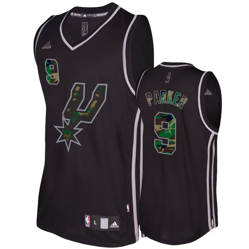 San Antonio Spurs Tony Parker Black 2017-18 Camo Fashion Jersey