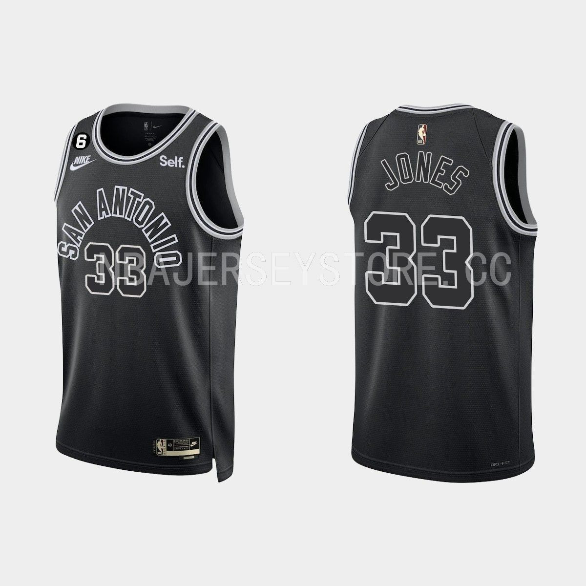 San Antonio Spurs Tre Jones 33 2022-23 Classic Edition Black Men Stitched Jersey