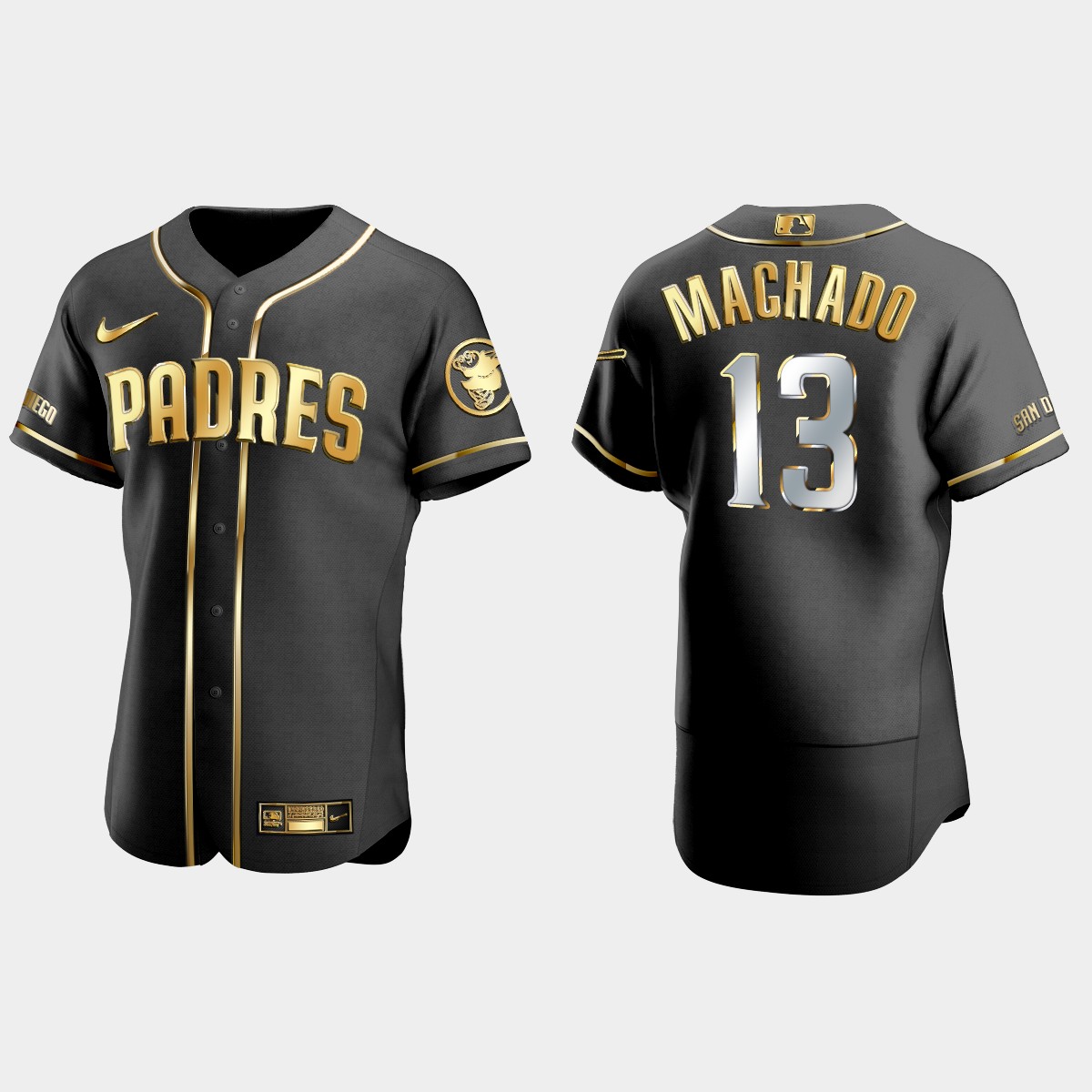 San Diego Padres #13 Manny Machado Golden Edition Jersey - Black