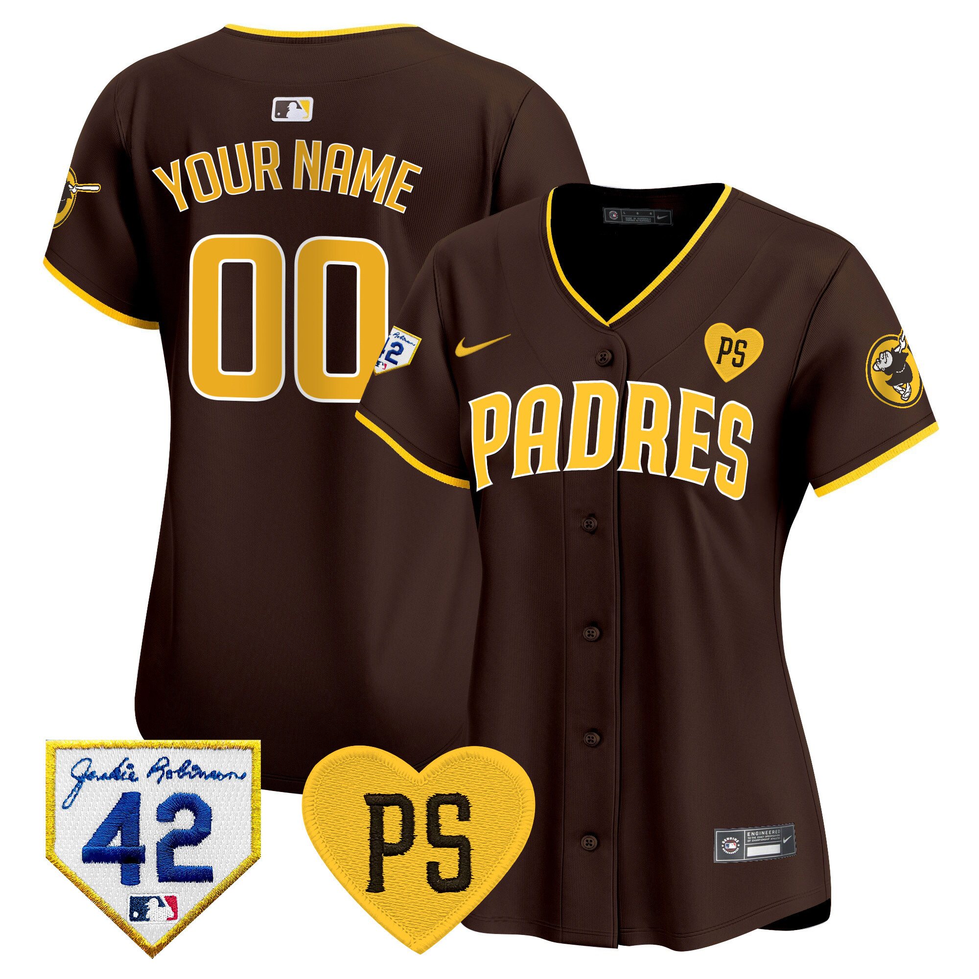 San Diego Padres 2024 "For Peter" & Robinson Patch Vapor Premier Limited Custom Brown Jersey - All Stitched