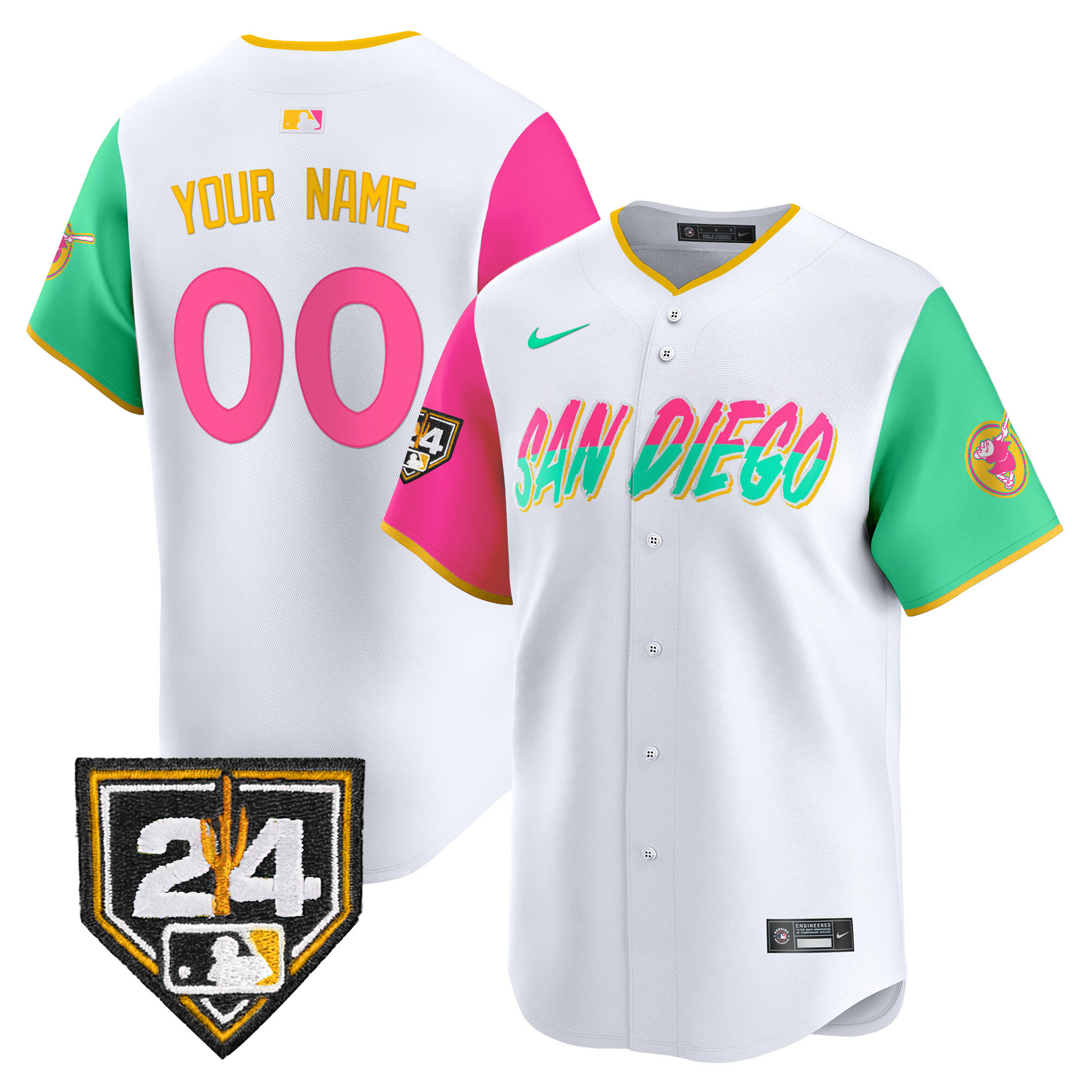 San Diego Padres 2024 Spring Training Patch Vapor Premier Limited Custom City Connect Jersey - All Stitched