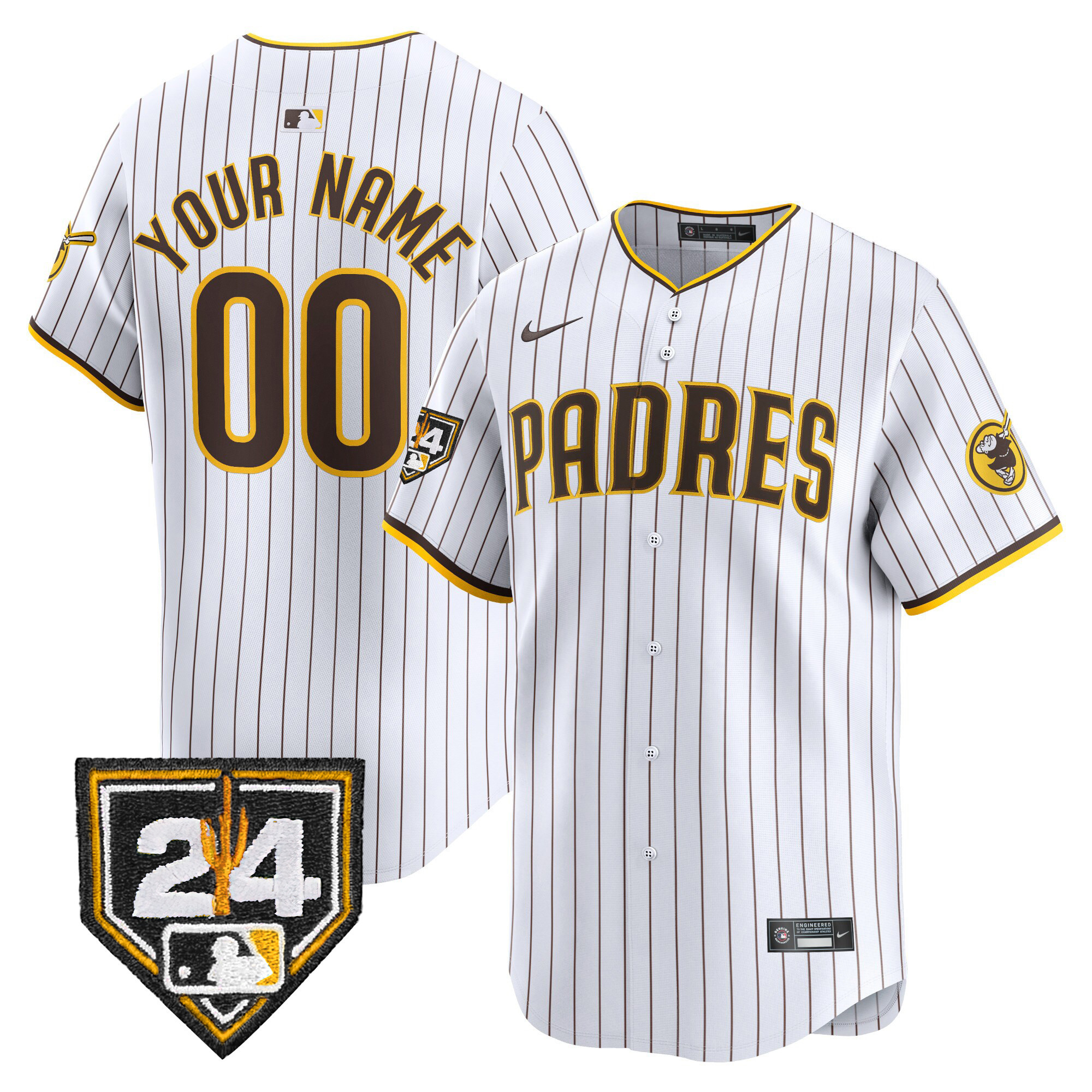 San Diego Padres 2024 Spring Training Patch Vapor Premier Limited Custom White Jersey - All Stitched