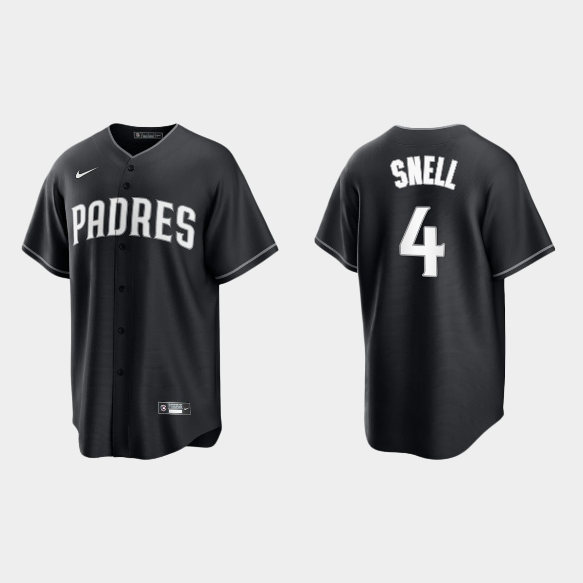 San Diego Padres Blake Snell 2021 All Black Fashion Jersey - Black White