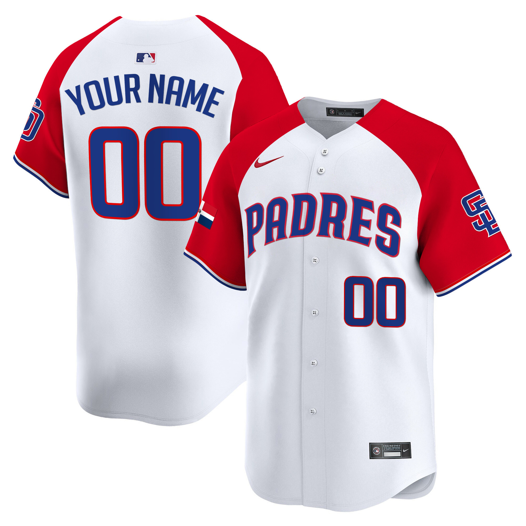 San Diego Padres Dominican Republic Vapor Premier Limited Custom Alternate Jersey - All Stitched