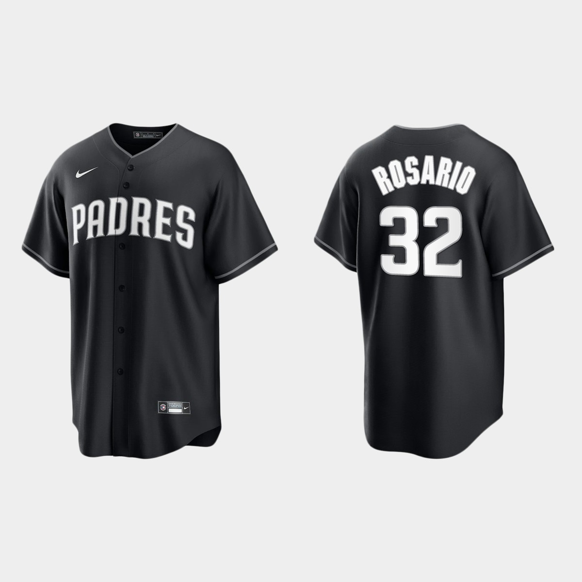 San Diego Padres Eguy Rosario Jersey - Black White