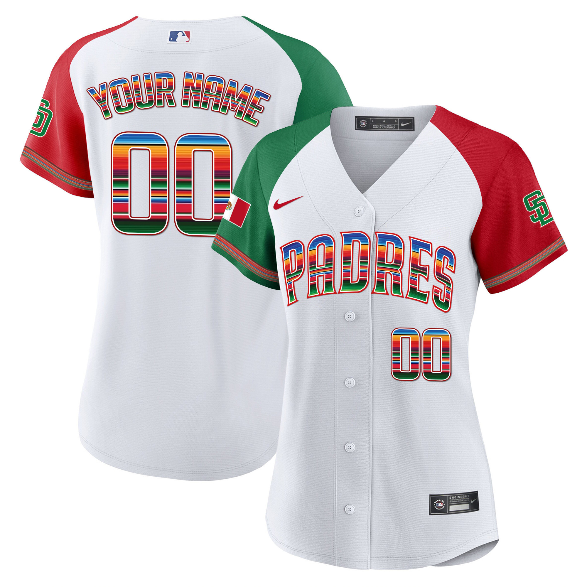 San Diego Padres Mexico Cool Base Limited Custom Alternate Jersey - All Stitched