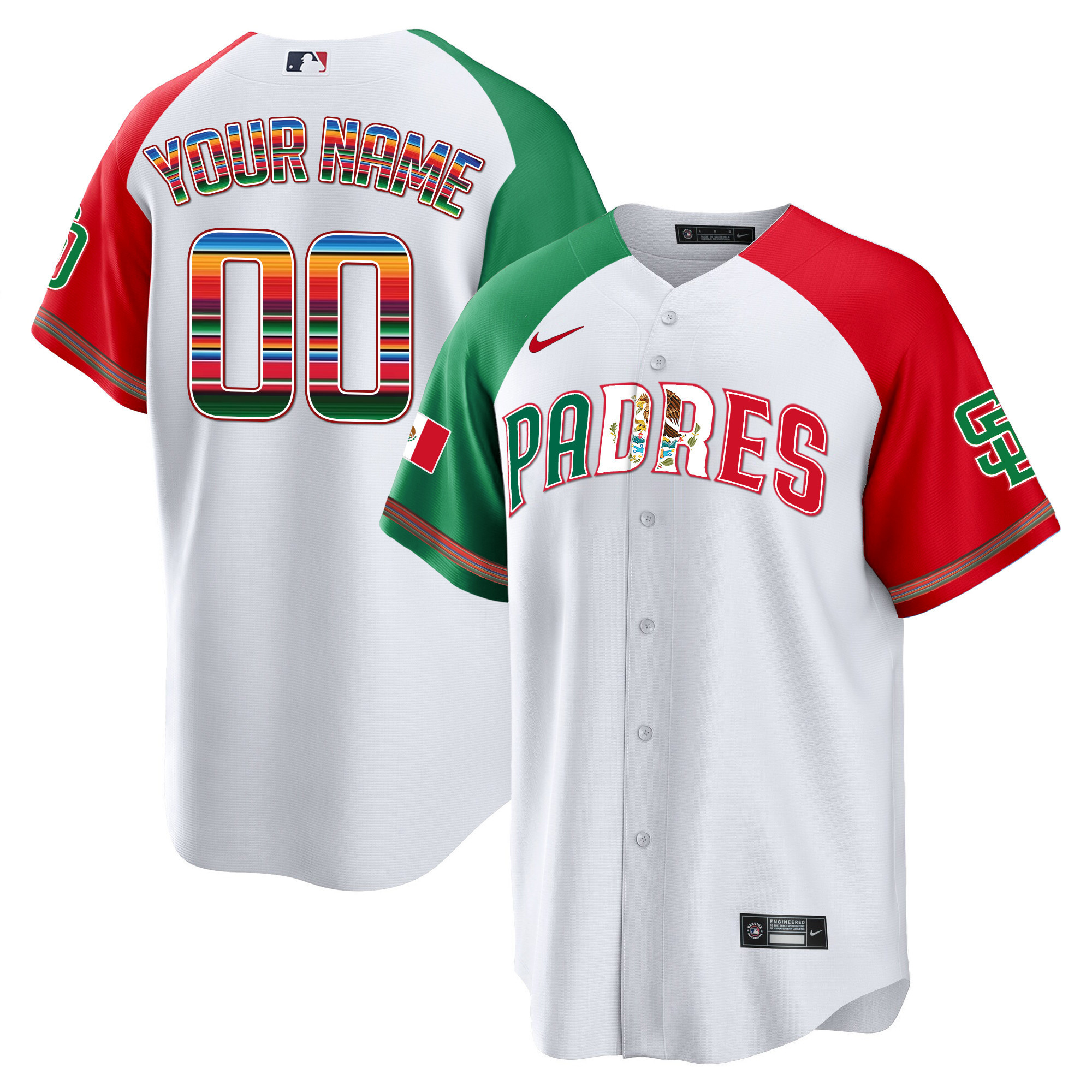 San Diego Padres Mexico Cool Base Limited Custom V2 Alternate Jersey - All Stitched