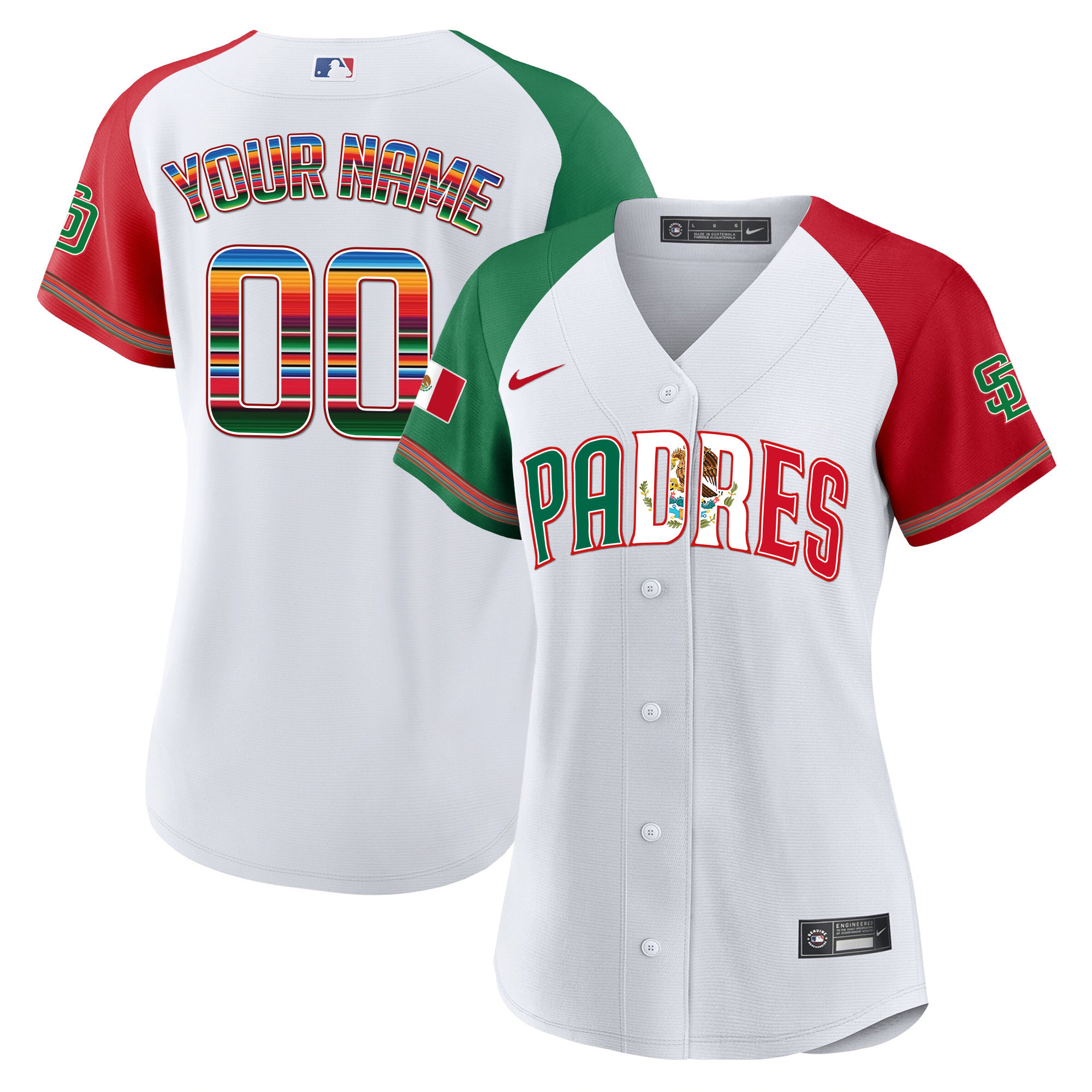 San Diego Padres Mexico Cool Base Limited Custom V2 Alternate Jersey - All Stitched