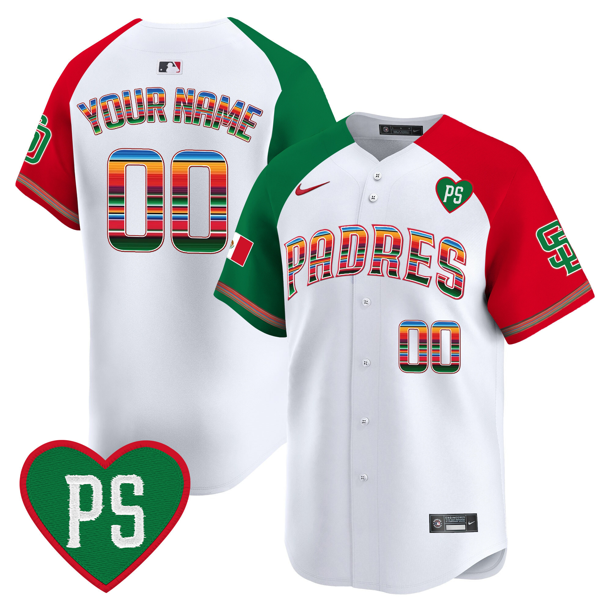 San Diego Padres Mexico "For Peter" Patch Vapor Premier Limited Custom Alternate Jersey - All Stitched
