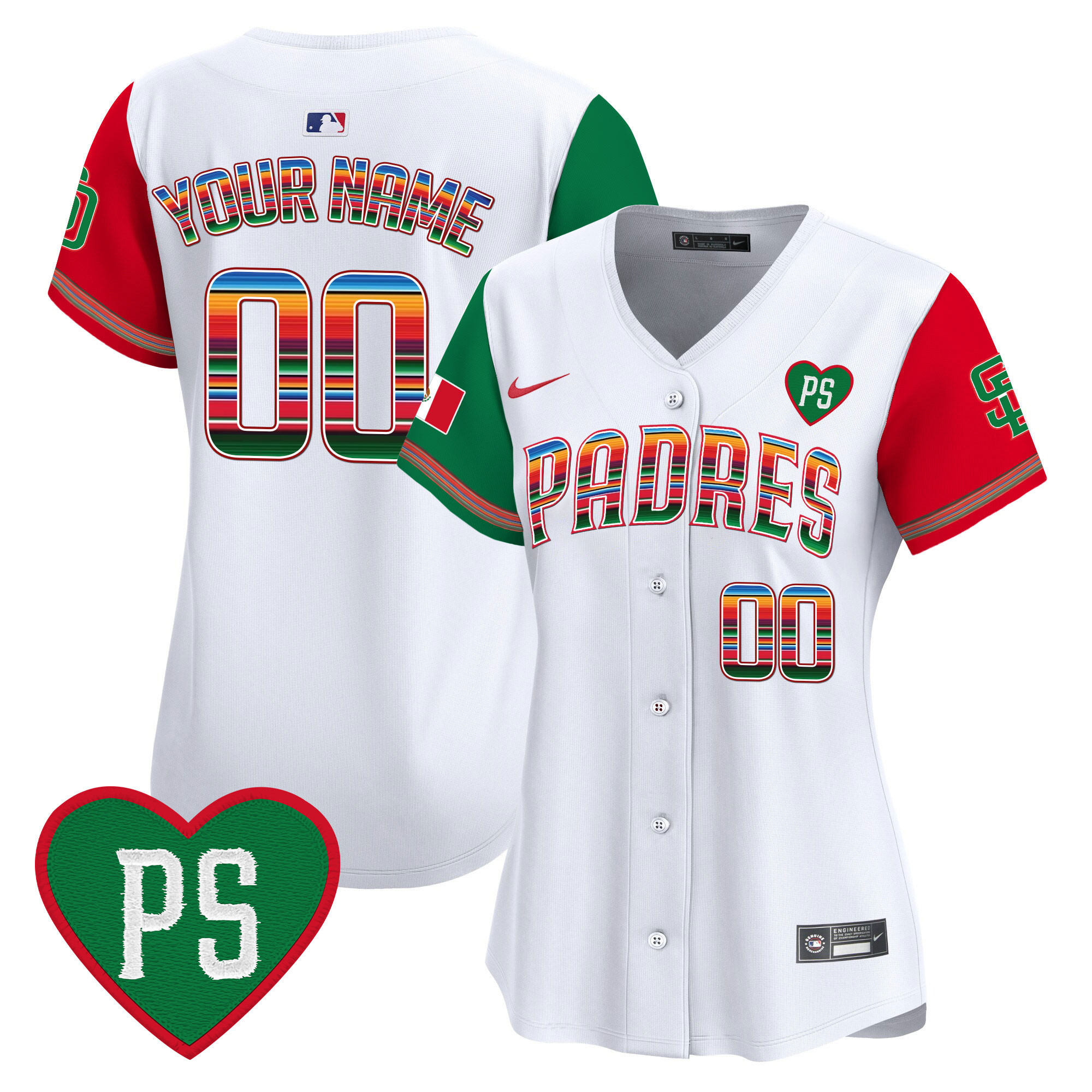 San Diego Padres Mexico "For Peter" Patch Vapor Premier Limited Custom Color Sleeves Jersey - All Stitched