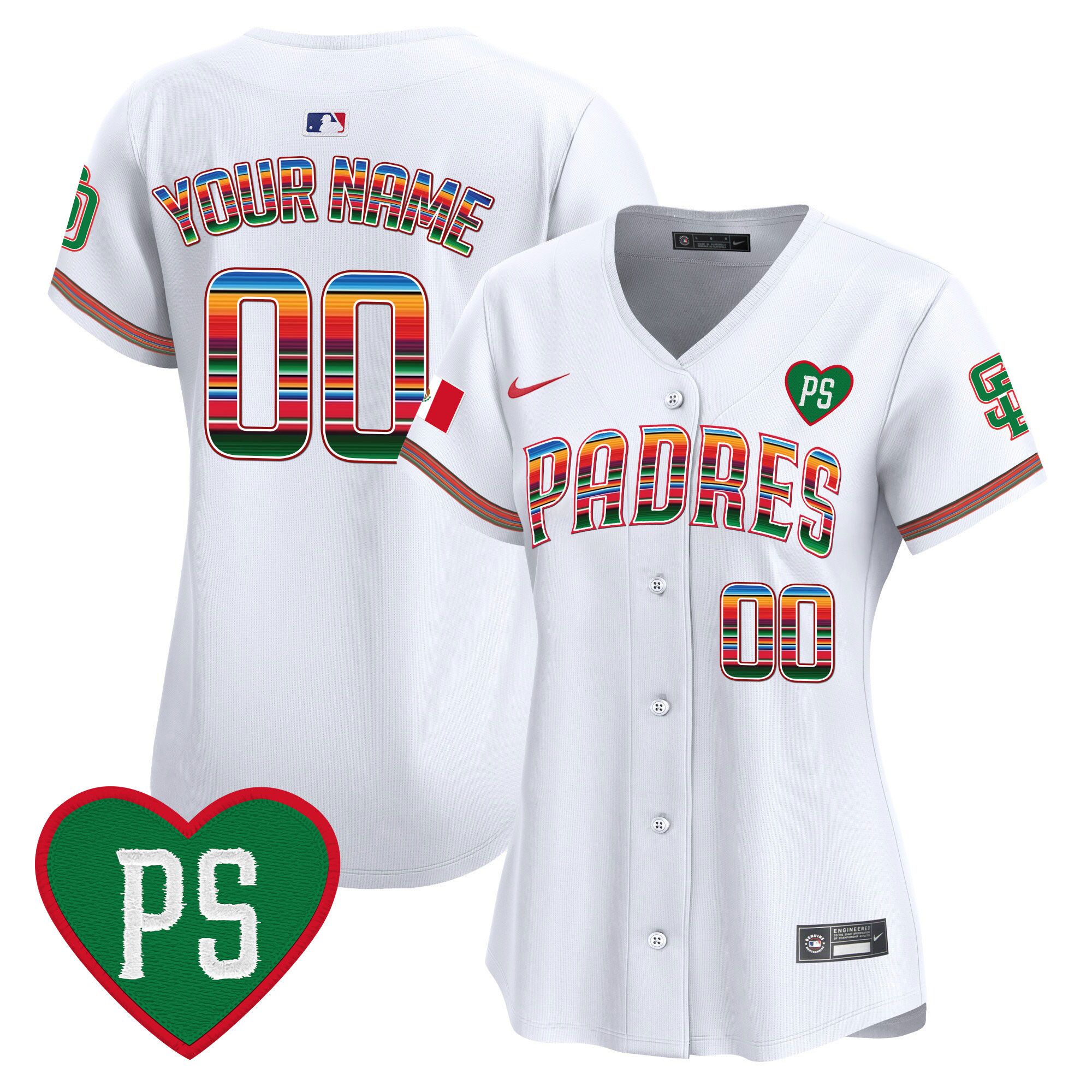 San Diego Padres Mexico "For Peter" Patch Vapor Premier Limited Custom White Jersey - All Stitched