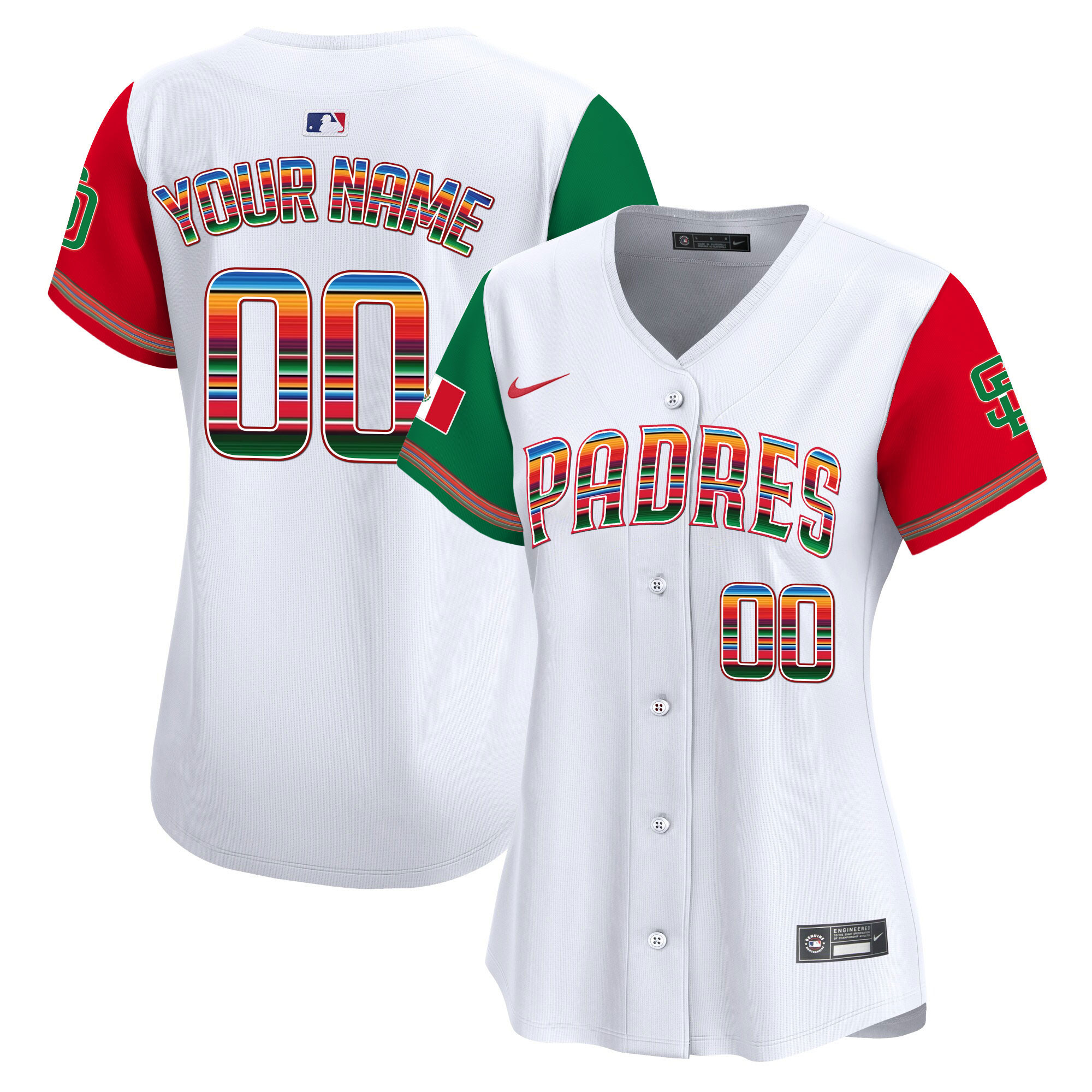 San Diego Padres Mexico Premier Limited Custom Color Sleeves Jersey - All Stitched
