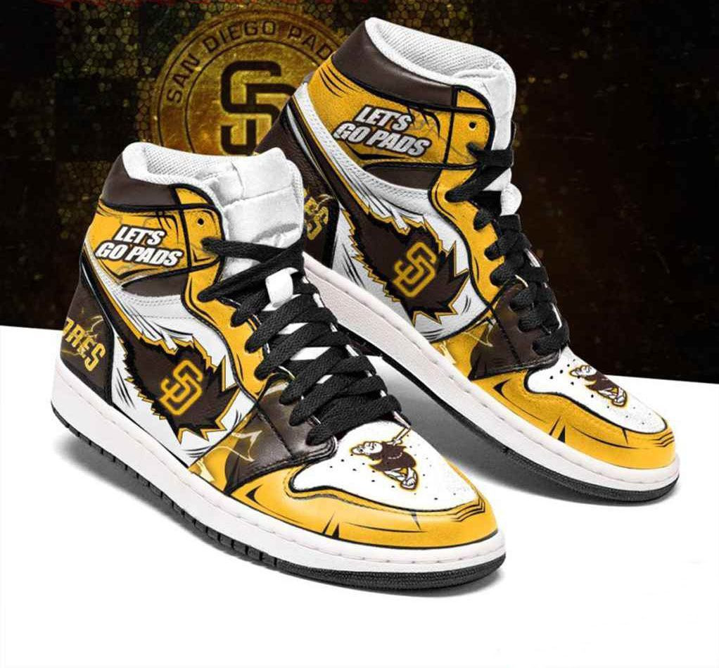 San Diego Padres MLB baseball Fashion Sneakers Basketball Shoes Leather High Top Air Jordan Sneaker, Air Jordan Hightop