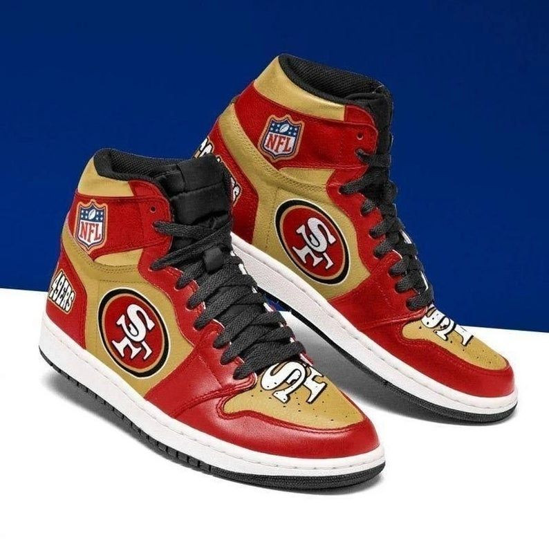 San Francisco 49ers 2 NFL Team Sneakers Gift For Fans High Top Air Jordan Sneaker, Air Jordan Hightop