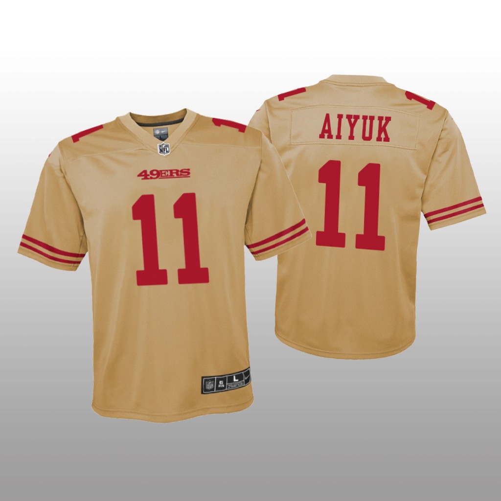 San Francisco 49ers Brandon Aiyuk Gold Jersey Inverted Game - Youth