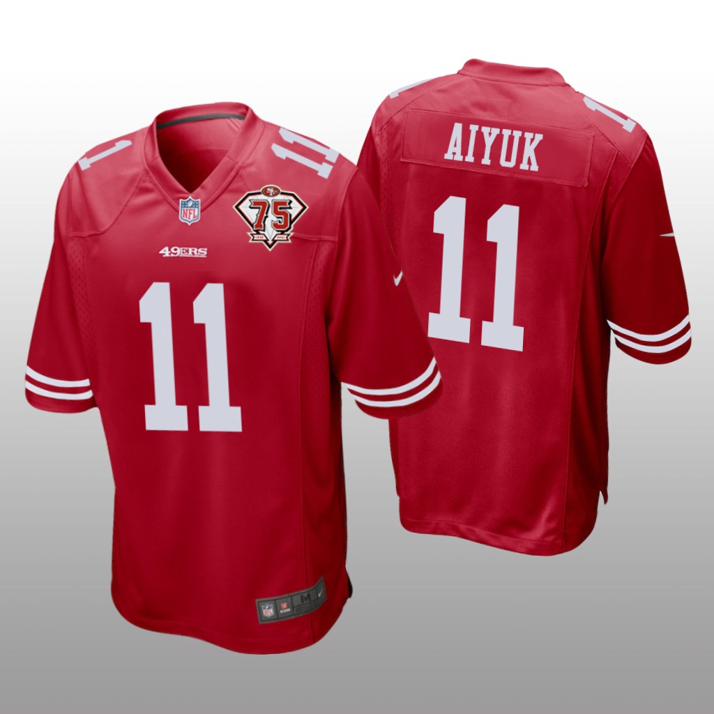 San Francisco 49ers Brandon Aiyuk Scarlet Game 75th Anniversary Patch - Men's