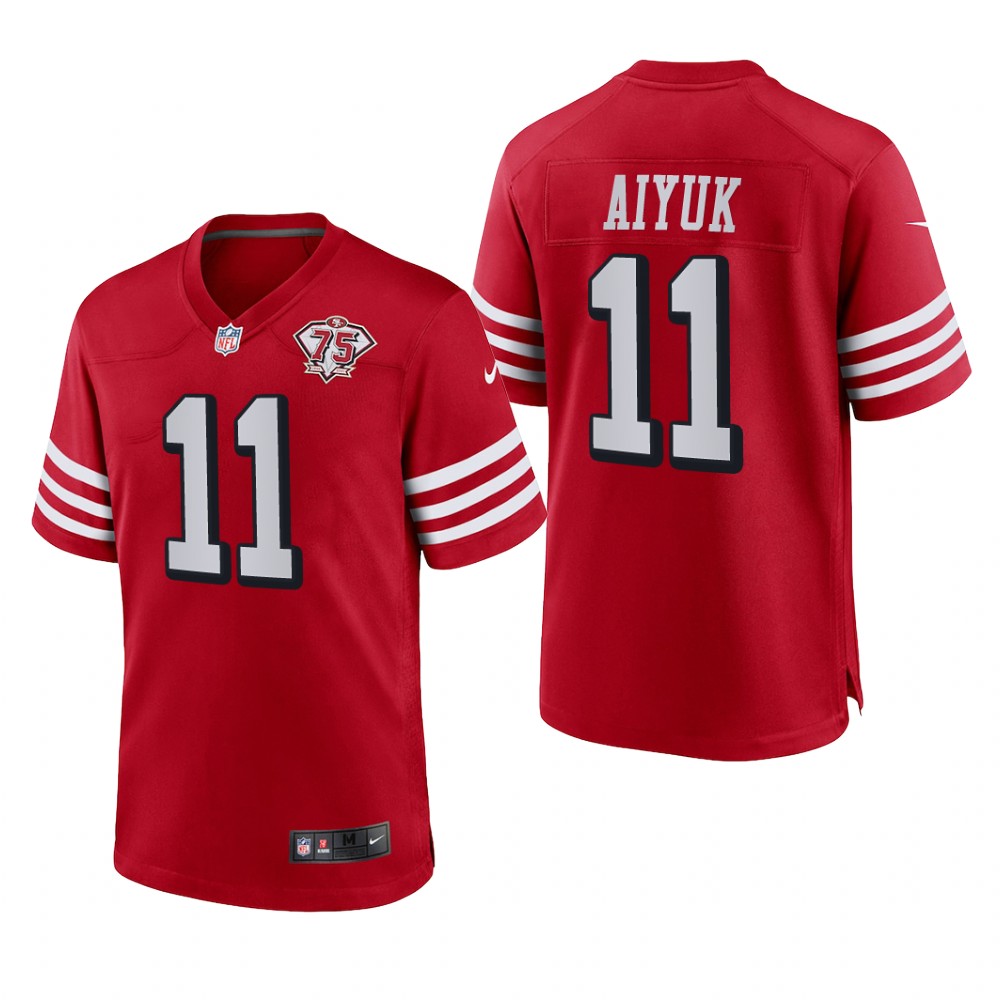 San Francisco 49ers Brandon Aiyuk Scarlet Jersey 75th Anniversary - Men's