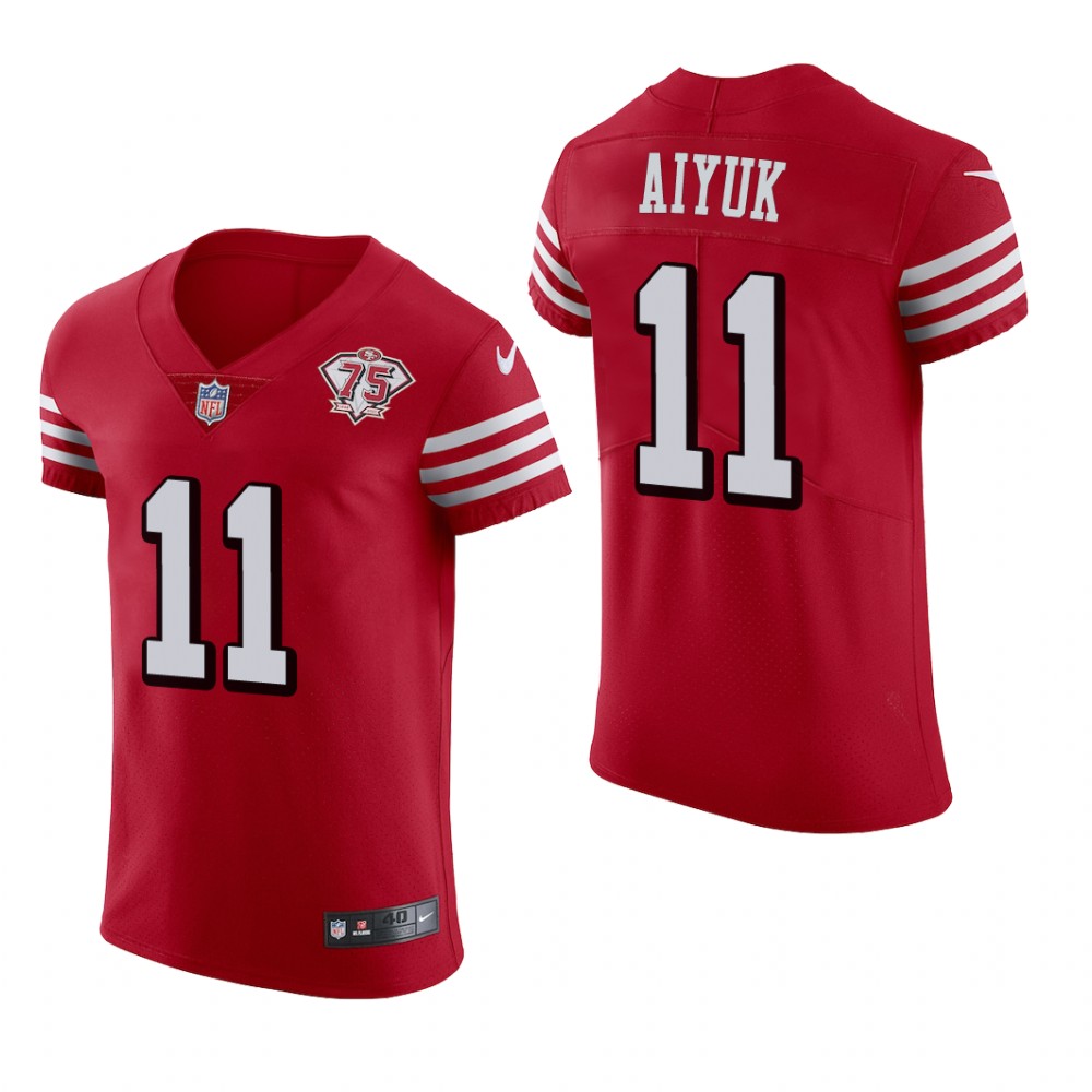 San Francisco 49ers Brandon Aiyuk Scarlet Vapor Elite Jersey 75th Anniversary - Men's