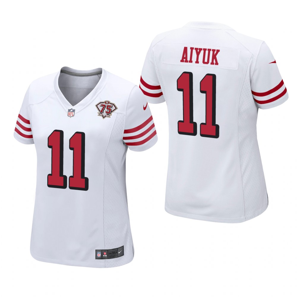 San Francisco 49ers Brandon Aiyuk White Alternate Game Jersey 75th Anniversary - Women's