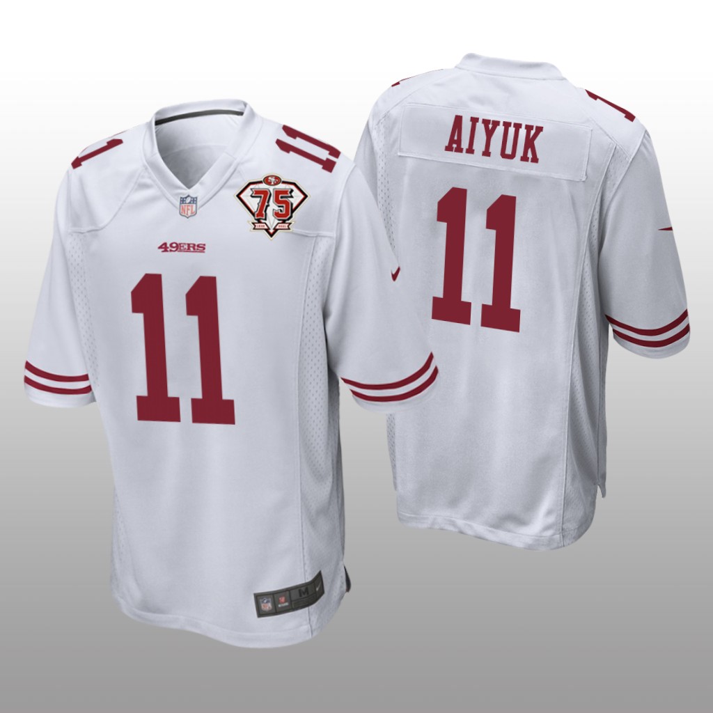 San Francisco 49ers Brandon Aiyuk White Game 75th Anniversary Patch - Men's