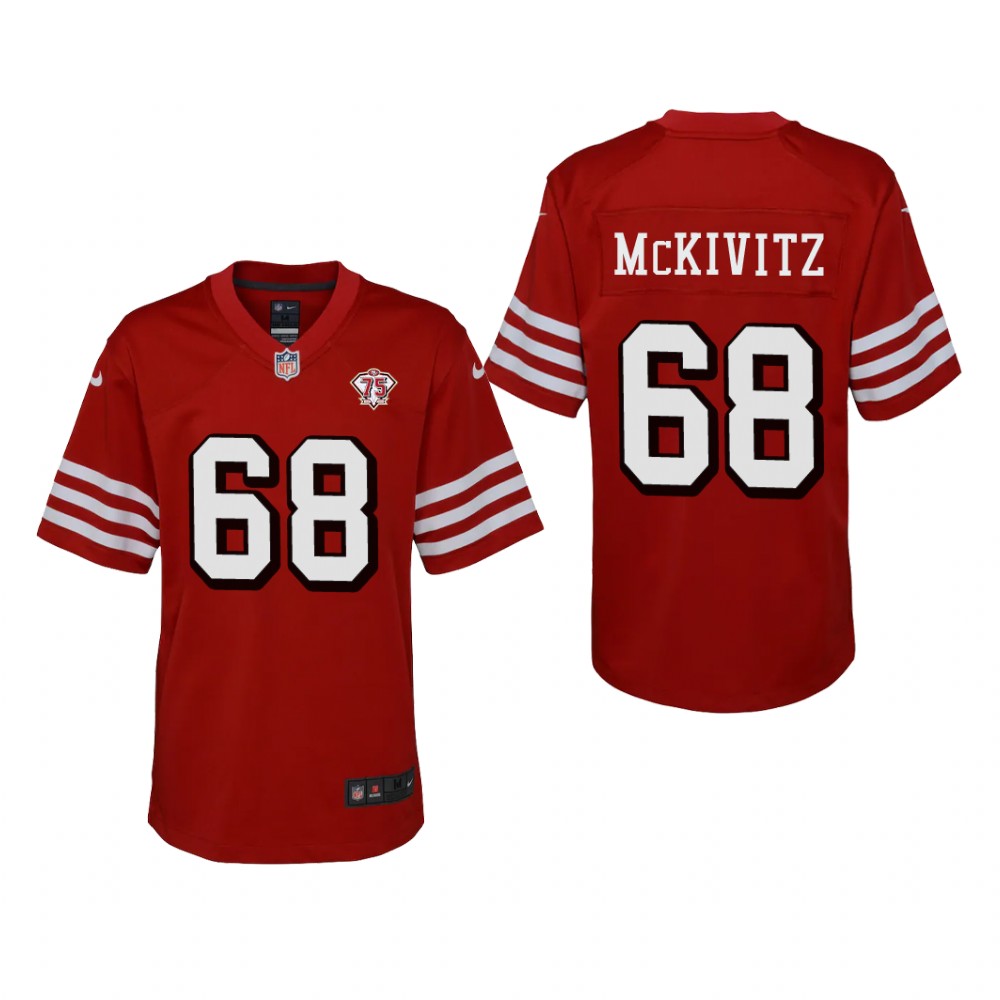 San Francisco 49ers Colton McKivitz Scarlet Jersey 75th Anniversary - Youth