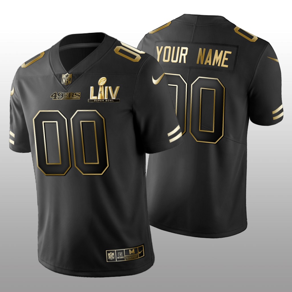 San Francisco 49ers Custom Black Golden Edition Jersey Super Bowl LIV - Men's