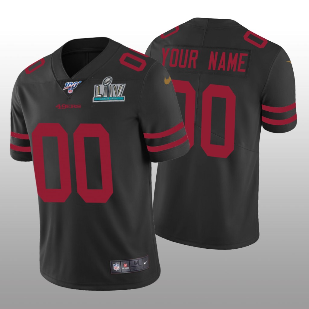 San Francisco 49ers Custom Black Vapor Limited Jersey Super Bowl LIV - Men's