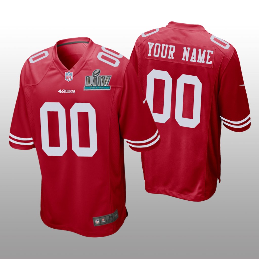 San Francisco 49ers Custom Scarlet Game Jersey Super Bowl LIV - Men's