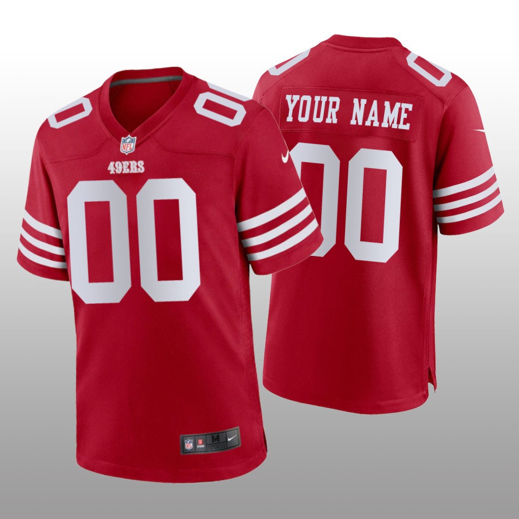 San Francisco 49ers Custom Scarlet Jersey 2022-23 Game - Men's