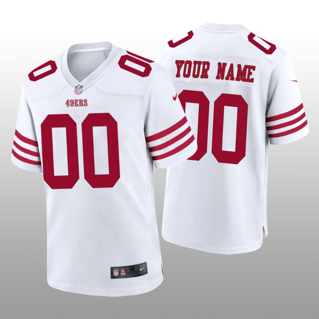 San Francisco 49ers Custom White Jersey 2022-23 Game - Men's