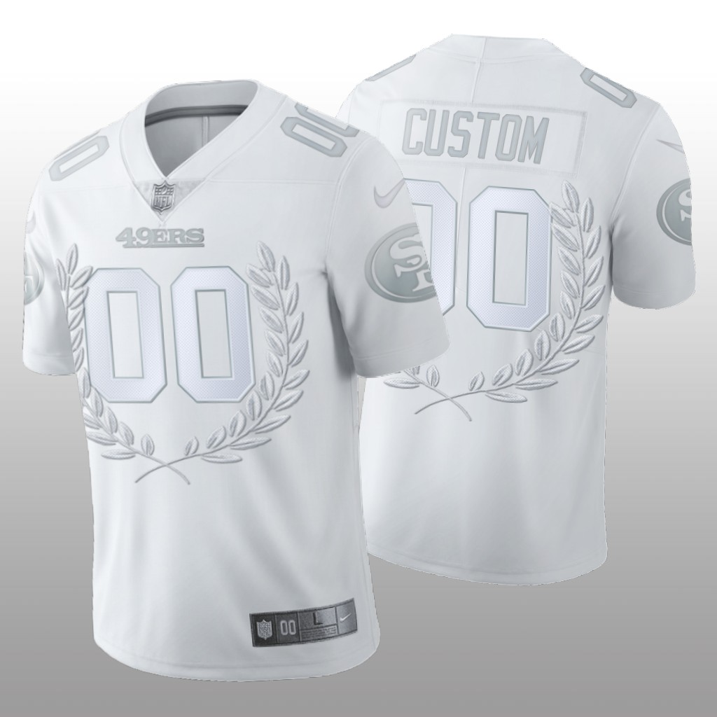 San Francisco 49ers Custom White Platinum Limited Jersey NFL MVP Men's