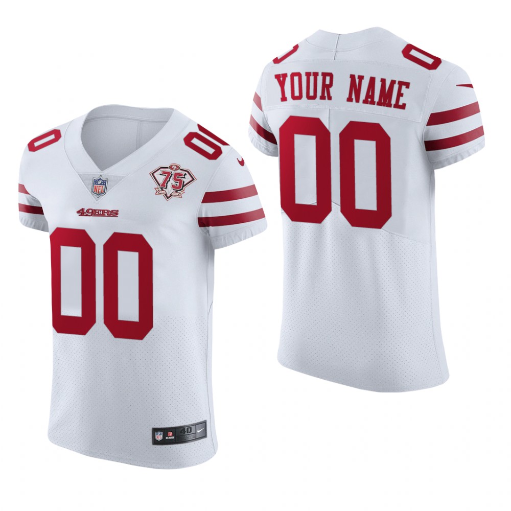 San Francisco 49ers Custom White Vapor Elite Jersey 75th Anniversary - Men's