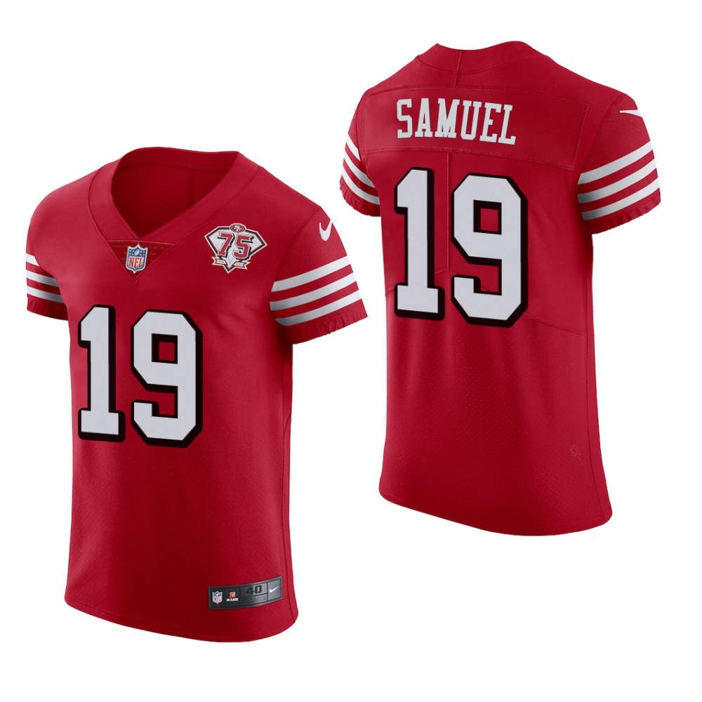 San Francisco 49ers Deebo Samuel Scarlet Jersey 75th Anniversary Men's