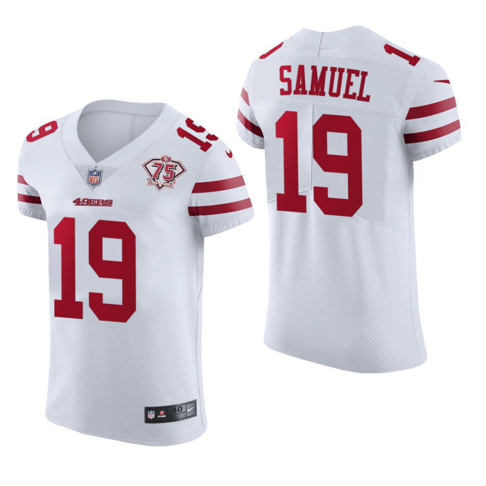 San Francisco 49ers Deebo Samuel White Jersey 75th Anniversary Men's