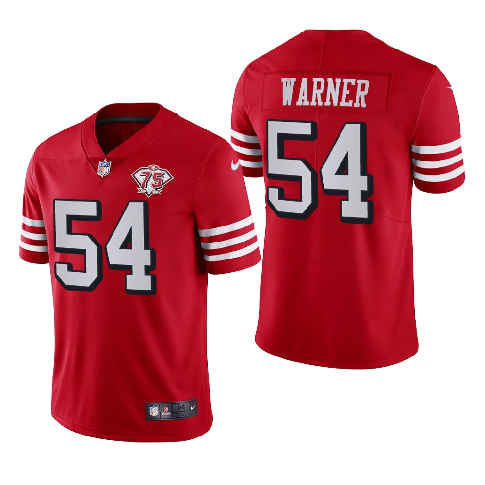 San Francisco 49ers Fred Warner Scarlet Alternate Vapor Limited Jersey 75th Anniversary - Men's