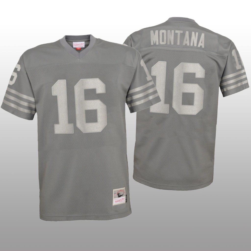 San Francisco 49ers Joe Montana Charcoal Jersey Metal - Men's