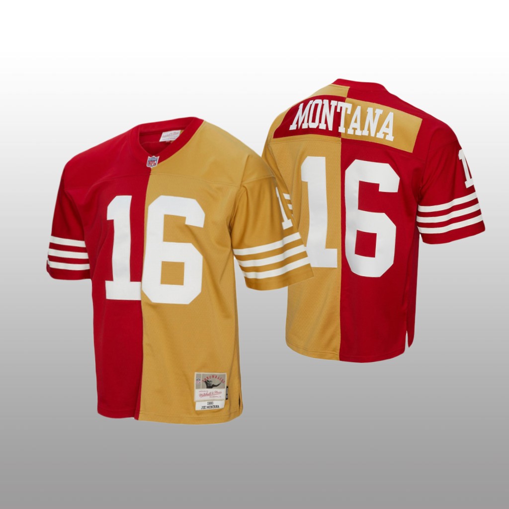 San Francisco 49ers Joe Montana Scarlet Gold 1990 Split Legacy - Men's