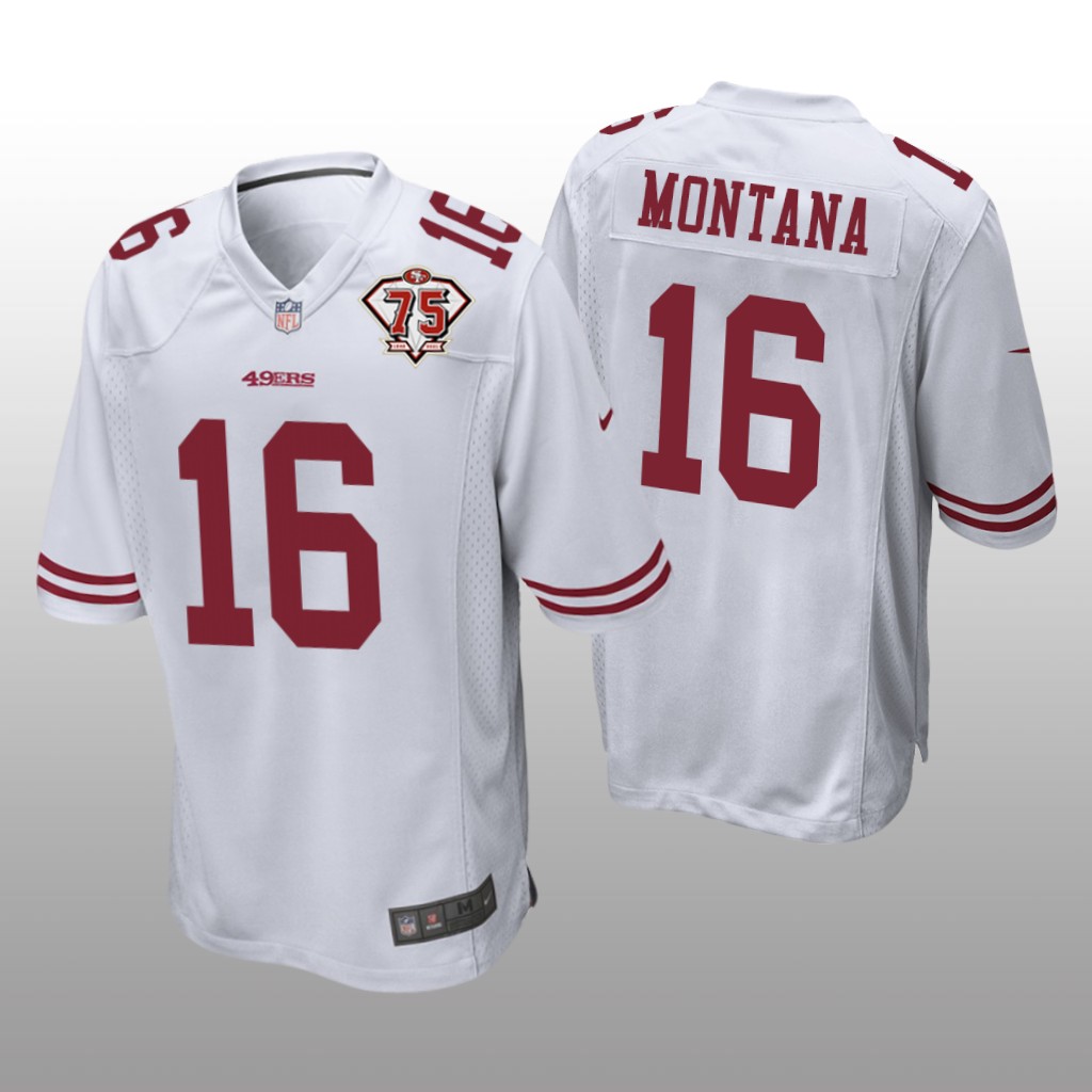 San Francisco 49ers Joe Montana White Game 75th Anniversary Patch - Men's