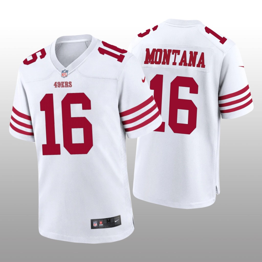 San Francisco 49ers Joe Montana White Jersey 2022-23 Game - Men's