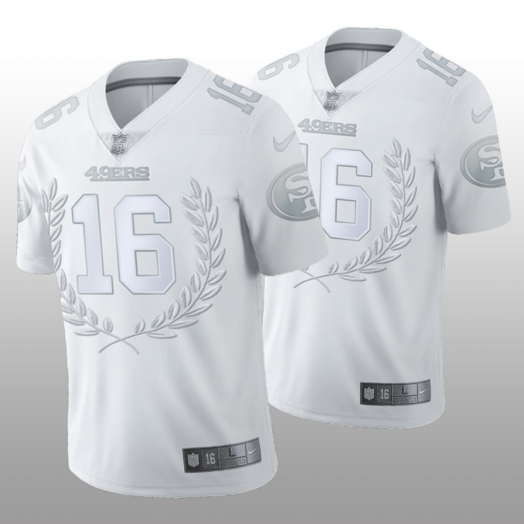 San Francisco 49ers Joe Montana White Platinum Limited Jersey NFL MVP Men's