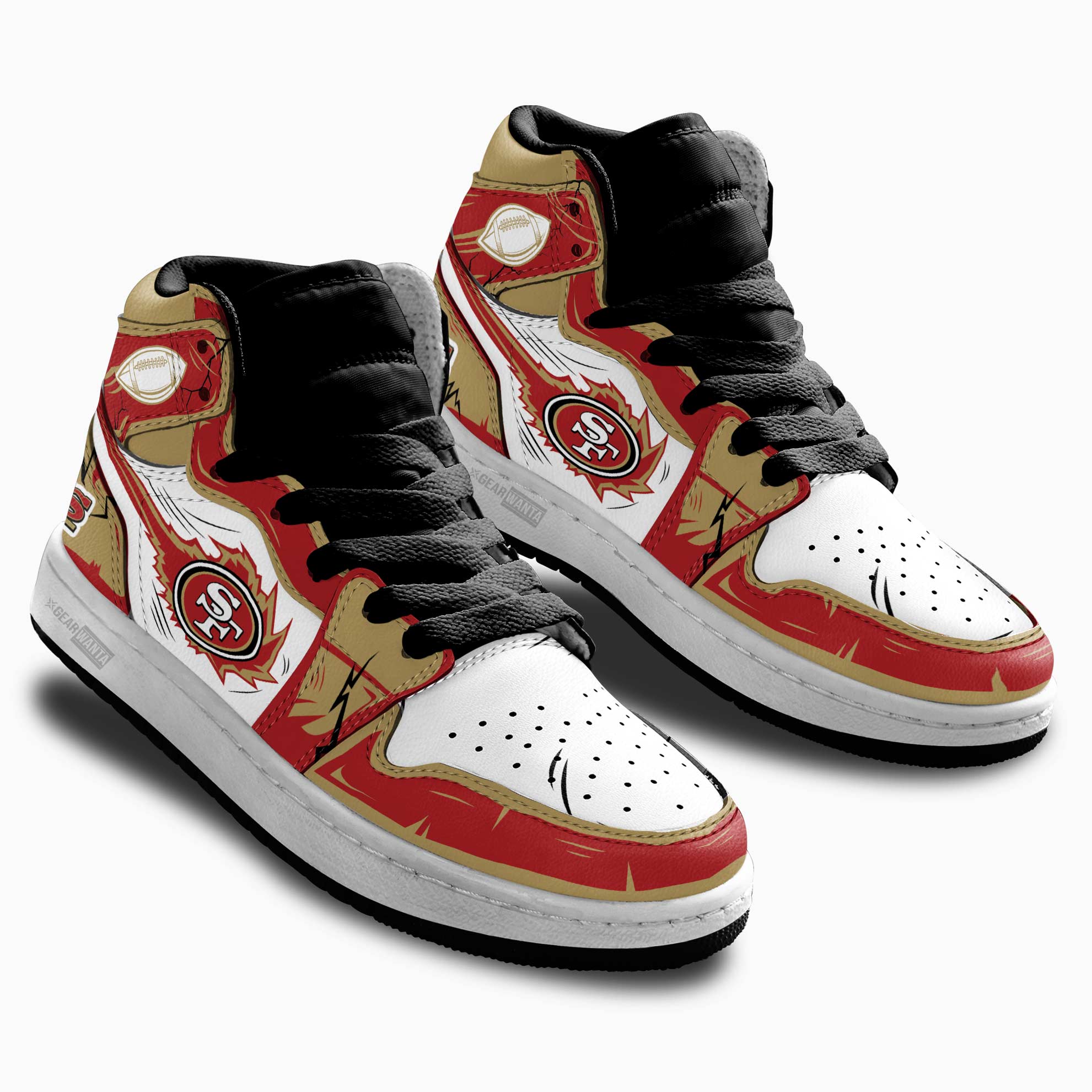 San Francisco 49ers Kid Sneakers For Kids, Air Jordan Hightop