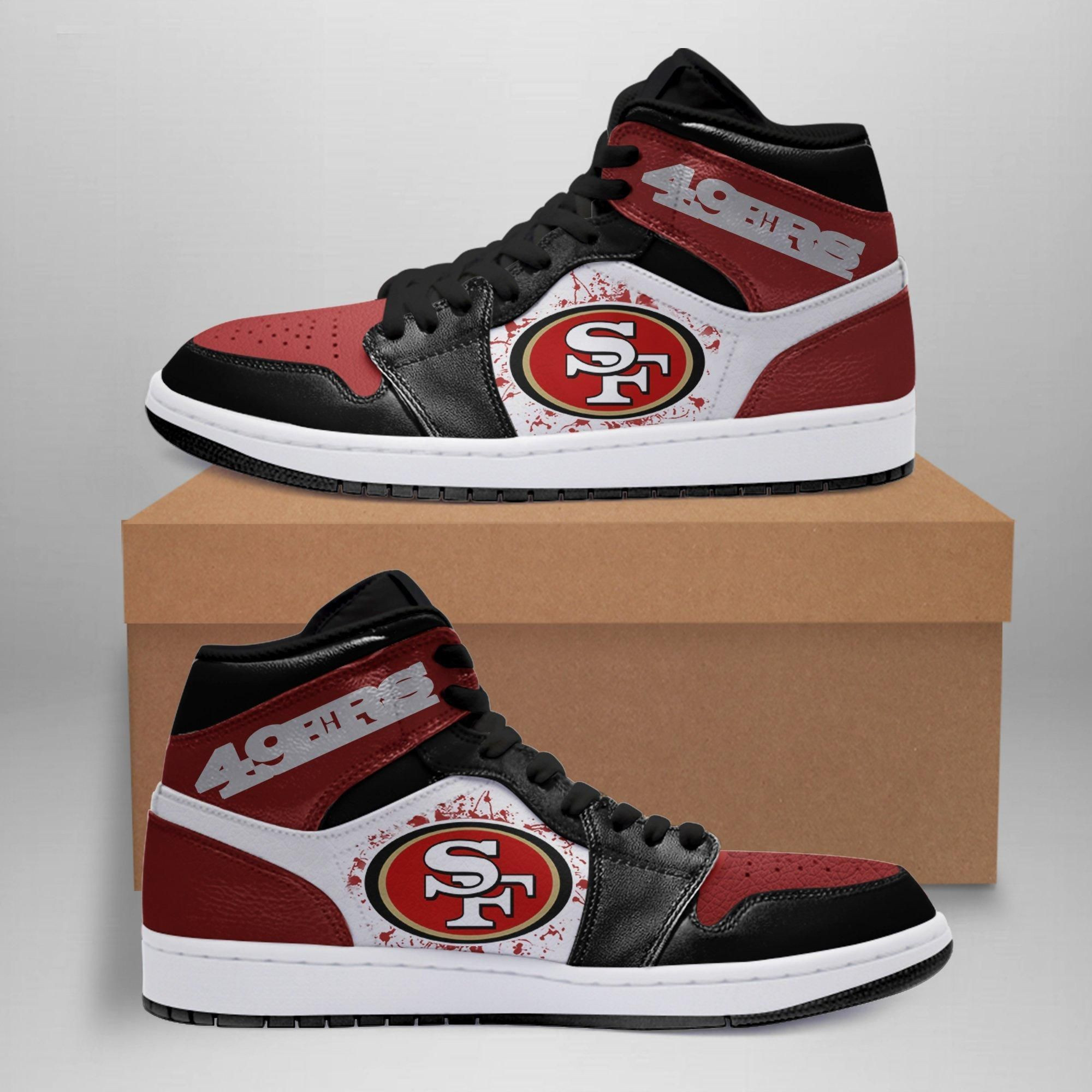 San Francisco 49Ers Nfl Football Air Sneakers Sneakers Sport Sneakers High Top Air Jordan Sneaker, Air Jordan Hightop
