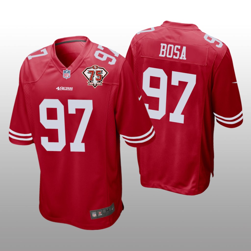 San Francisco 49ers Nick Bosa Scarlet Game 75th Anniversary Patch - Men's
