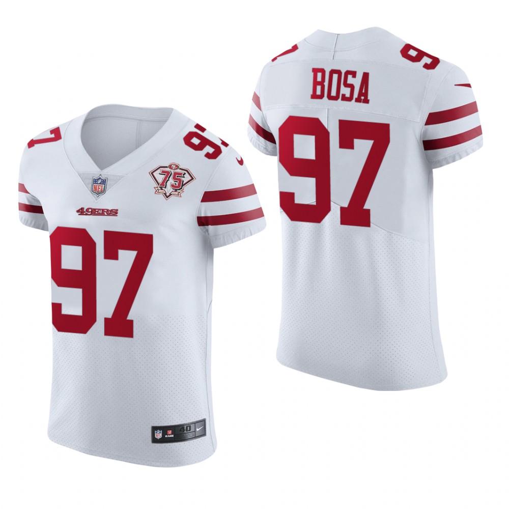 San Francisco 49ers Nick Bosa White Jersey 75th Anniversary Men's