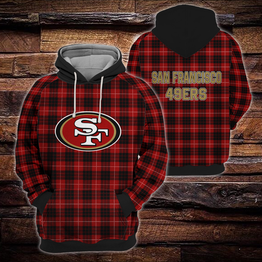 San Francisco 49ers Plaid Hoodie 3D Gift For Fans
